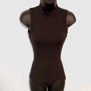 CAPEZIO Keyhole Back, Polo Neck Bodysuit, Black